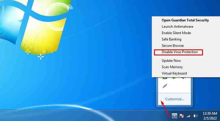 disable antivirus windows 7 activator
