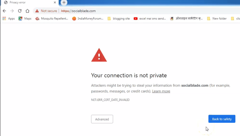 your connection in not private